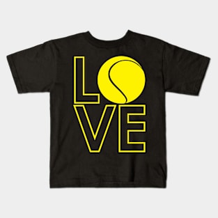 Love Tennis Ball Logo Design Kids T-Shirt